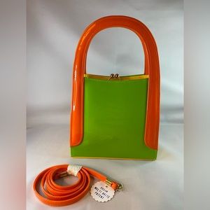 Adorable Multi-Color Snap Closure Patent Vinyl Handbag